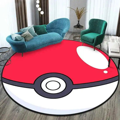 MINISO Elf Pokémon printed round carpet game soft floor mat home living room bedroom room decoration non-slip and anti-fading