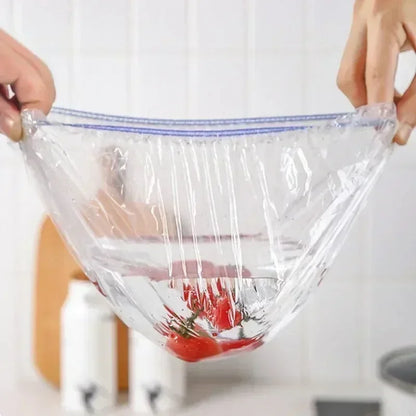 500/50Pcs Disposable Food Cover Fruit Food Cover Elastic Plastic Shower Cap Food Grade Storage Bag Kitchen Organizer Cling Film