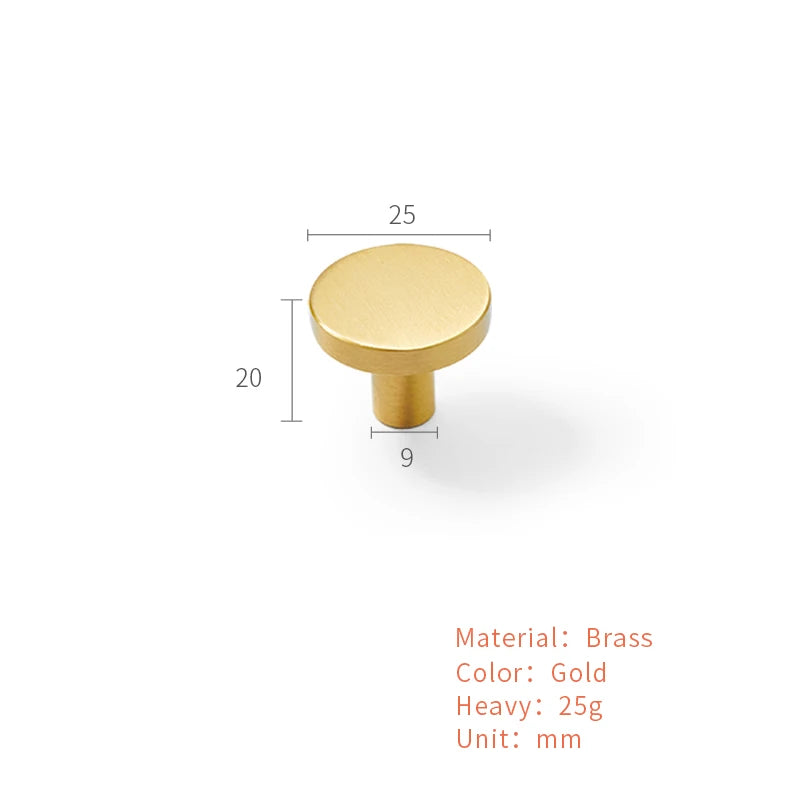 Solid Brass Handles Modern  Kitchen Cabinet Knob Cupboard Door Pulls Drawer Knobs Gold Furniture Handle Hardware