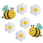 7‑Piece Cartoon Bee & Daisy Foil Balloon Party Set