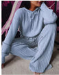 Two Piece Set Women Long Sleeve Loose Hooded Leisure Suit Tracksuit Women