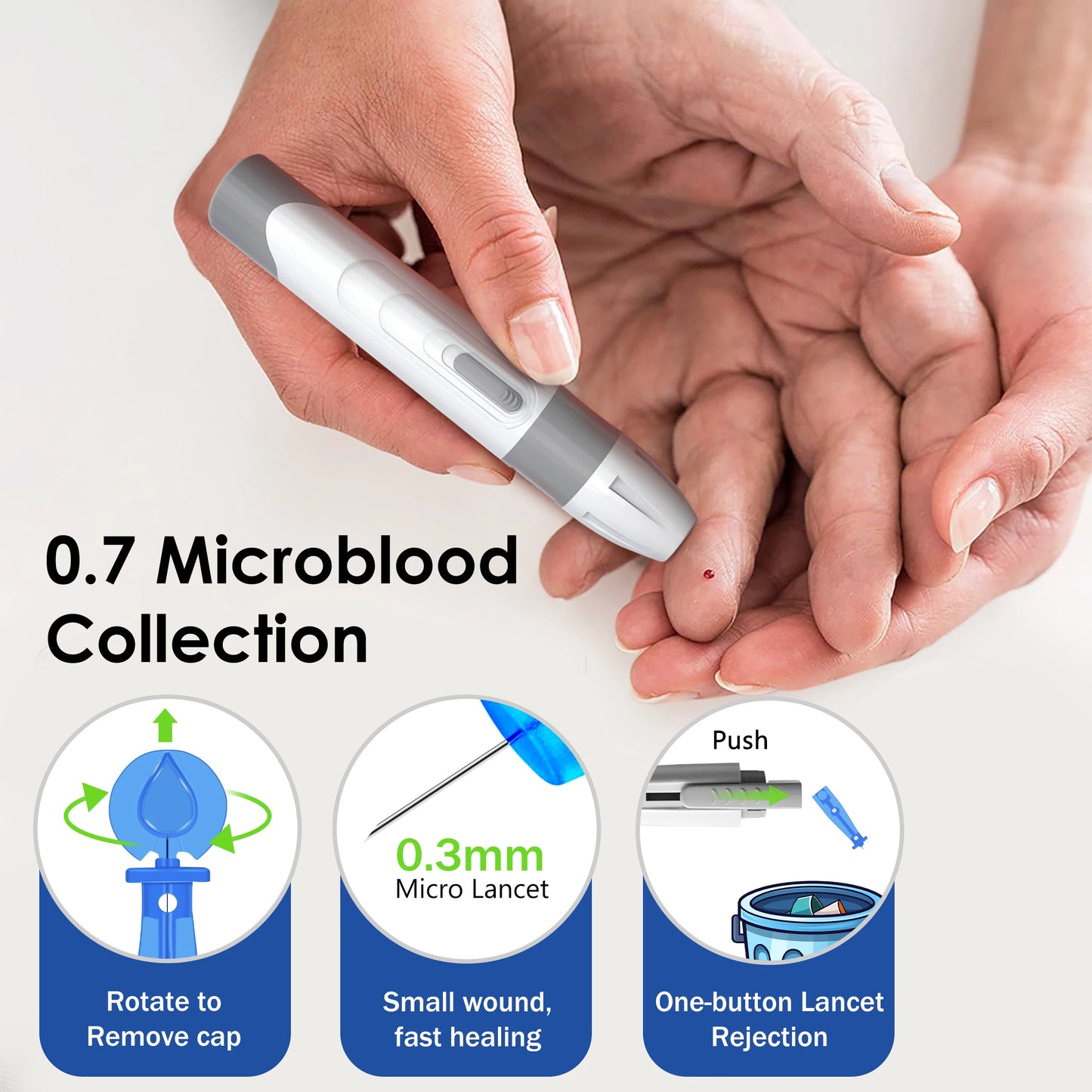 Bioland G‑425‑2 Blood Glucose Meter – Fast 5‑Second Results with 50 Test Strips, Diabetes Testing Kit