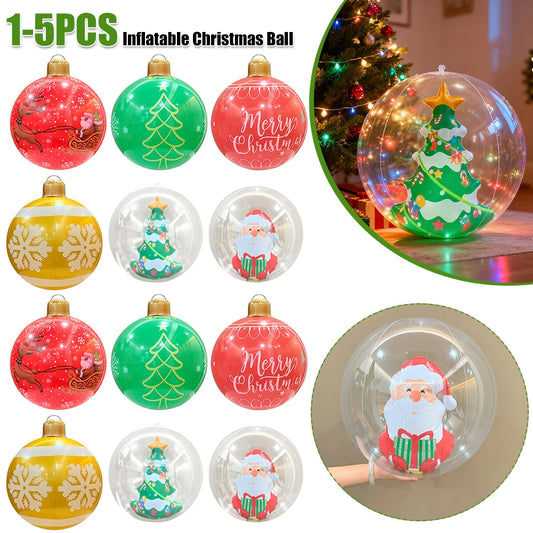 PVC Inflatable Christmas Ball Large Outdoor Decorated Ball Outdoor Christmas Decorations New Years Christmas Ornaments