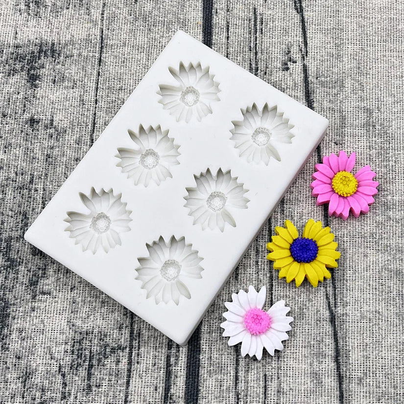 Mini Rose Camellia Daisy Flower Silicone Sugarcraft Mold Cookie Cupcake Chocolate Baking Mold Fondant Cake Decorating Tools