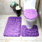 Set of 3 Bathroom Bath Mat Set  Soft Non Slip or 2PCS Cobblestone Absorbent Bathroom Mat Rug Carpets and Toilet Lid