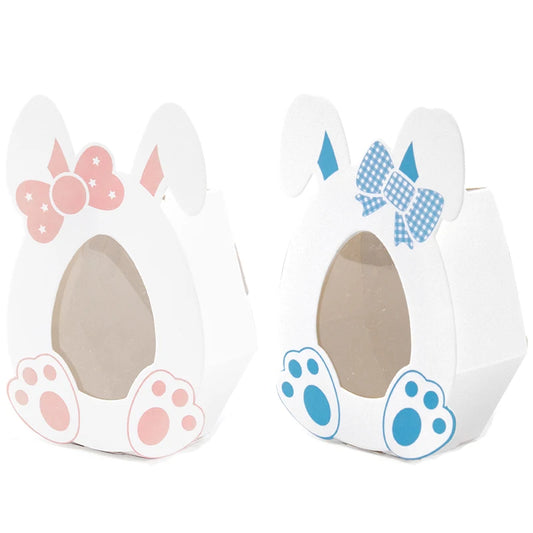 10/20pcs Easter Egg Candy Cookie Boxes Pink Blue Carton Bunny Shape Boxes for Spring Easter Party Gift Packing Boxes Decorations