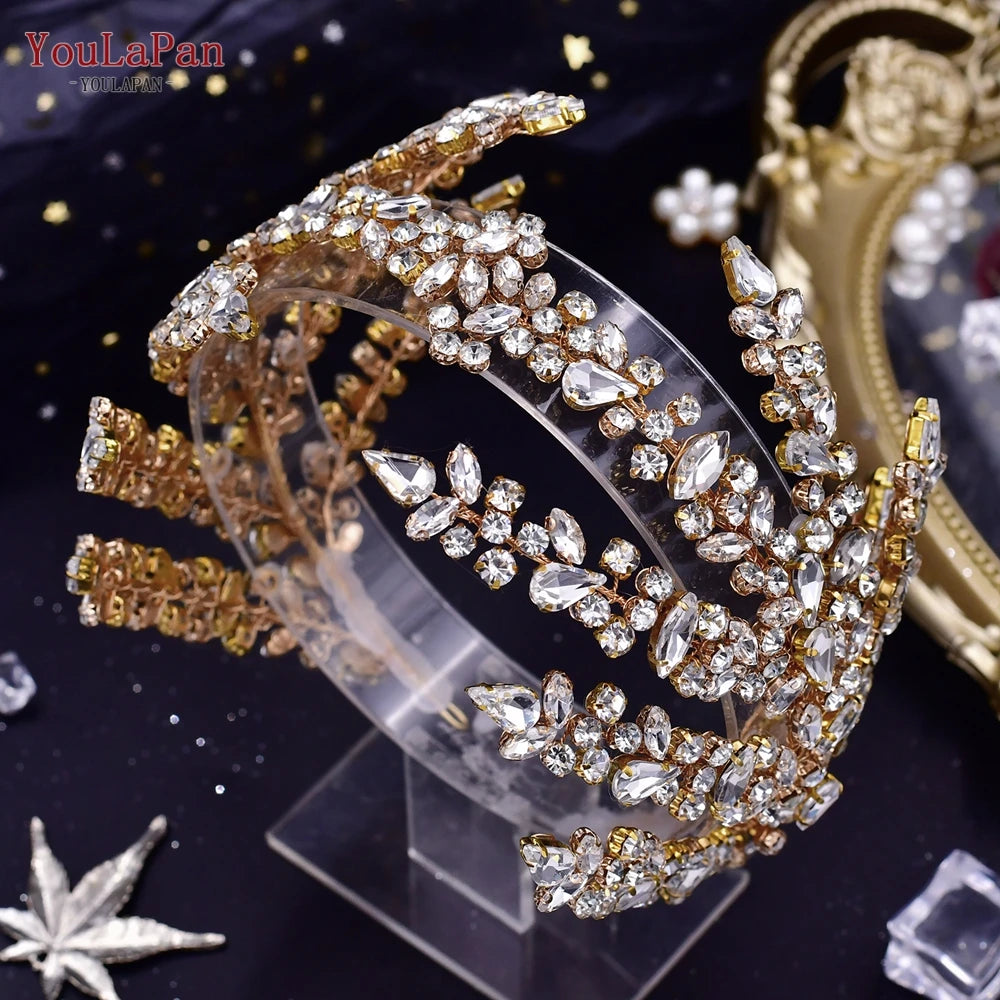 Luxury Bridal Rhinestone Headband: Elegant Wedding Tiara and Pageant Hairpiece