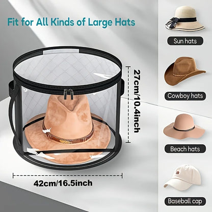 Extra‑Large Foldable Hat Storage Box with Clear Window – Non‑Woven, Stain‑Resistant