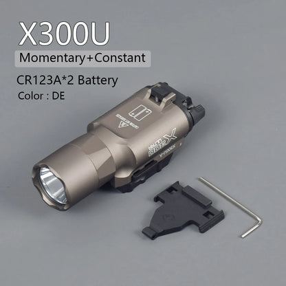 Tactical SureFire LOGO X300 Ultra XH35 X300UH-B Weapon Gun Light Lanterna Torch For Airsoft Pistol Glock 17 18 19 22 20mm Rail