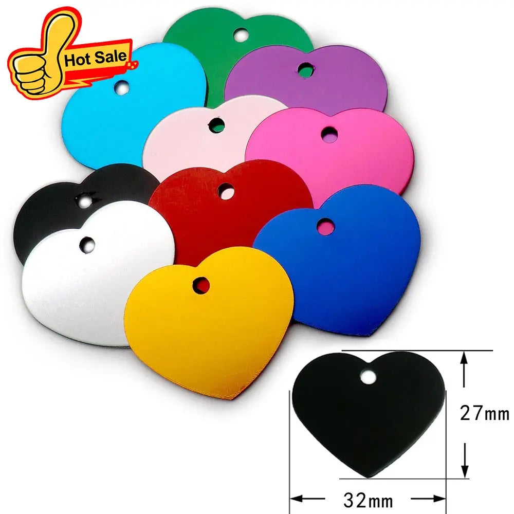 Random Mix 100pcs Aluminum Blank Dog Cat ID Pendant Engravable Ornament Tag Plates