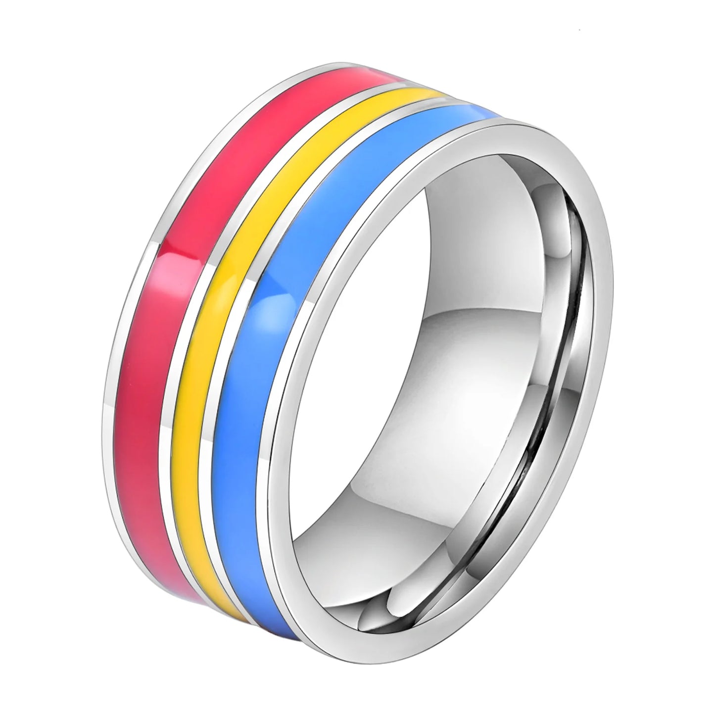 Pride Parade Lesbian Gay LGBT Pride Ring, Bisexual Non-binary Pride Multicolor Rainbow Ring, Love Promise Wedding Jewelry