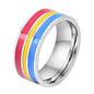 Pride Parade Lesbian Gay LGBT Pride Ring, Bisexual Non-binary Pride Multicolor Rainbow Ring, Love Promise Wedding Jewelry
