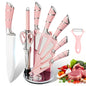 9‑Piece Stainless Steel Kitchen Knife Set – Sharp Non‑Stick Coated Chef Knives with Sharpener