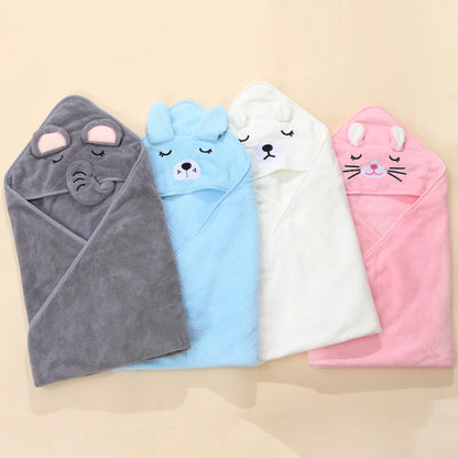 Baby Cartoon Hooded Towel Blanket