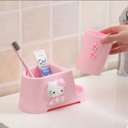 Sanrio Hello kittyMy melody creative home cartoon bathroom tooth cup toothbrush couple set mouthwash cup washing storage box