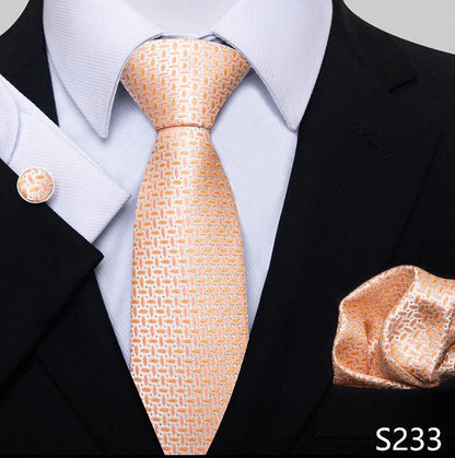 Necktie Pocket Squares Cufflink Set