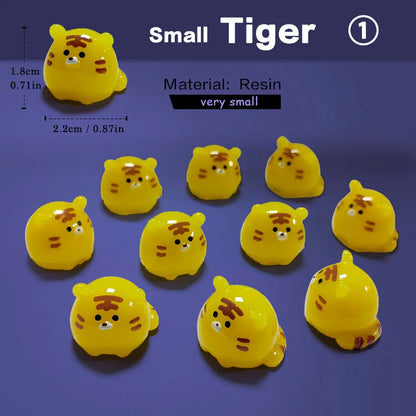 10Pcs Easter Rabbit Dinosaurs Capybara Duck Fox Pig Cat Turtle Frog Bird Figurine Miniature Fairy Garden Decoration Accessories