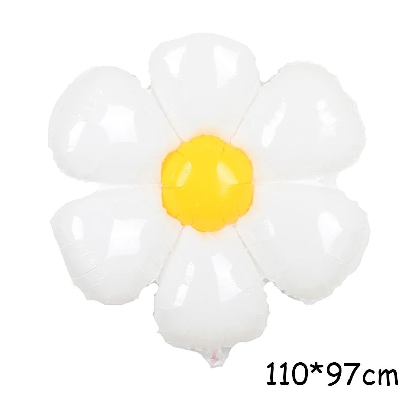 40‑Inch Yellow & White Macaron Daisy Number Foil Balloon