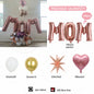 1set Mother's Day Decorations Balloon I Love You Mom Sliver Rose Gold Letter Aluminum Film Balloon Mothers Gifts Supplies Globos