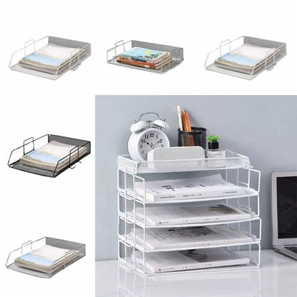 Single‑Layer Stackable File Tray – Durable A4 Desktop Document Organizer for School & Study Spaces