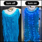 150cm Long Bamboo Silk Veil Fan With LED Light   Stage Performance Dance Costumes