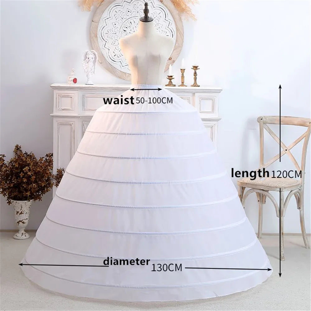 6 Hoop 3 Hoop 8 HoopCrinoline Black White Long Wedding Petticoat Ball Gown Dress Underskirt Skirt Half Slips Wedding Accessories