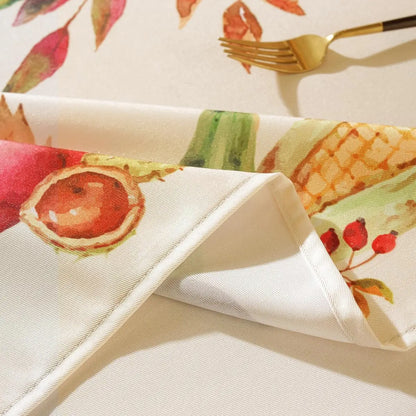 Thanksgiving Autumn Pumpkin Table Cloth Spill Proof Rectangle Tablecloth Dining Room Decoration Durable Tablecloth for Table