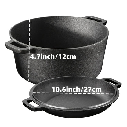 3PCS Cast Iron Skillet Set (6/8/10 Inch)  Pre-Seasoned, Heavy-Duty Pans for Oven, Grill & Campfire, Even Heat, Non-Stick Surface
