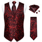 Luxury Paisley Men's Suit Vest Tuxedo Waistcoat Necktie Handkerchief Cufflink Sleeveless Jacket Vest