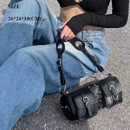 Richme Punk Bolso Mujer Fashion 2025 Trend New Design Chains Crossbody Shoulder Bags Harajuku Y2k PU Individuality Ladies Bags