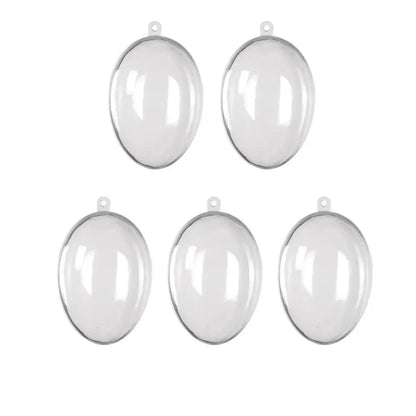 5PCS Home Decoration Egg Shape Easter Eggs Hanging Decor Favors Fillable Plastic Clear Ball Party Supplies Hollow Candy Box