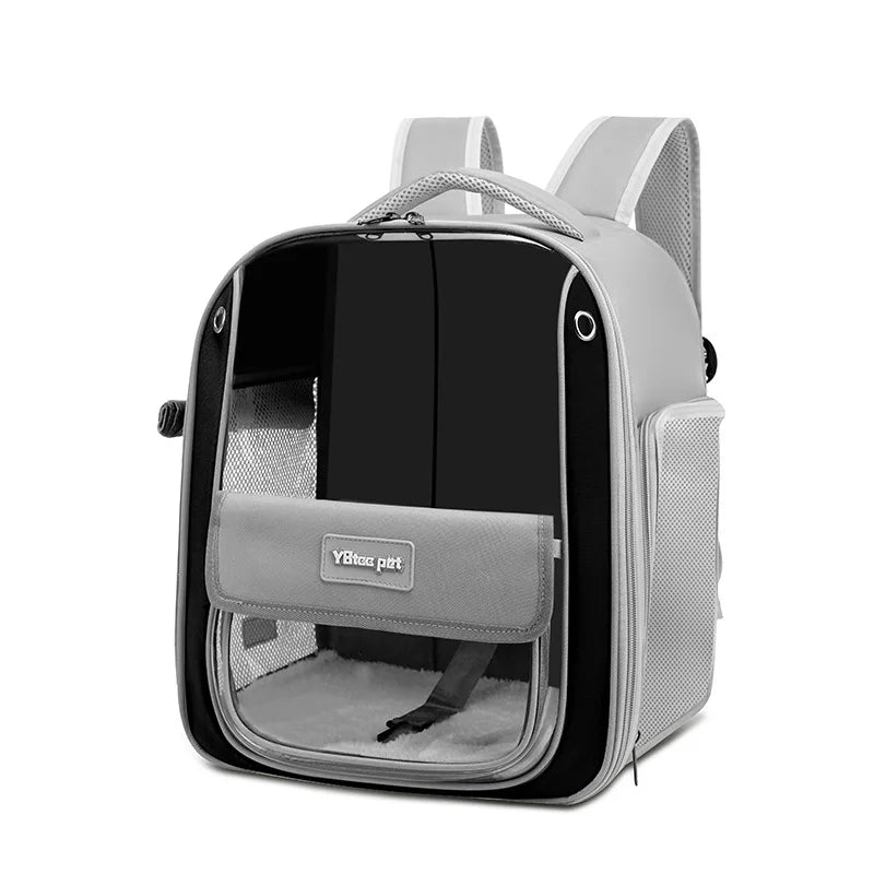 Cat backpack, outing schoolbag, double-shoulder pet bag, cat for travel, dog and cat supplies, transparent large-capacity portab