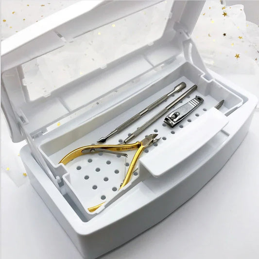 Nail Sterilizer Tray - Disinfection Box for Salon Nail Tools, Nippers, Tweezers, and Manicure Equipment