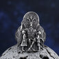 Vintage Lucifer Seal Signet Ring – Gothic Punk 316L Stainless Steel Black Stone