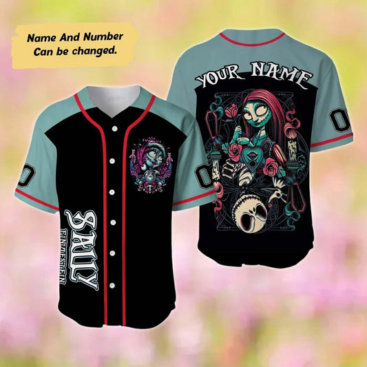 Personalized Baseball Jersey Jack Sally Couple Baseball Jersey The Nightmare Before Christmas Sports Jersey Team Uniform