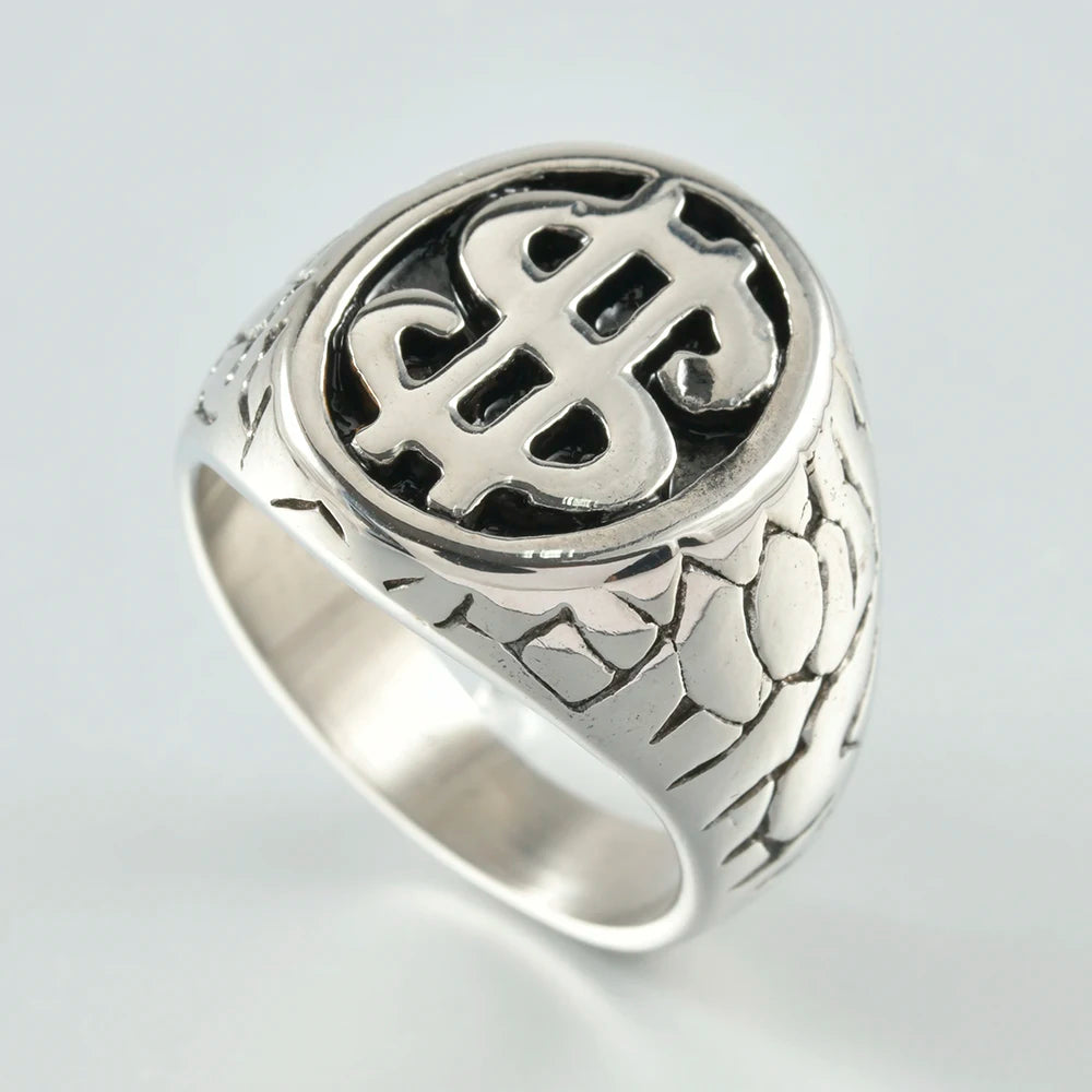 1PC Stainless Steel Vintage Punk Skull Cross Eagle Mens Ring Finger Jewelry Hip Hop Rock Culture Ring Unisex Male Party Ring
