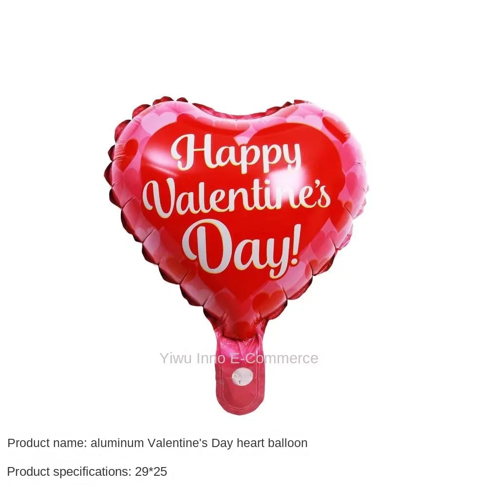 New 10 Inch Round Love Shape English Aluminum Film Balloon New Year's Birthday Valentine's Day Party Wedding Room Decoration
