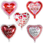 50‑Pack 18" Valentine’s Day Heart Foil Balloons – “I Love You” Helium Wedding & Romantic Party Decorations