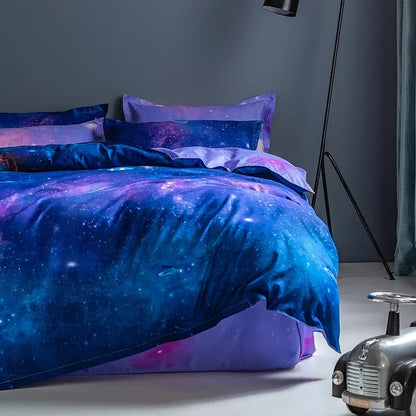 2/3piece Cartoon Animal Starry Sky Print Bedding Set, A Duvet Cover and A Pair of Pillowcases (no Padding), Suitable for Bedroom