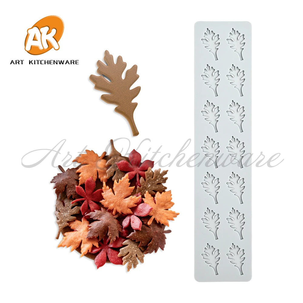 Leaves and Wheat Ears Silicone Cake Lace Mold Cake Decorating Tool Border Decoration Lace Mold Kitchen Baking Tool