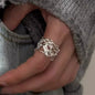 925 Sterling Silver Rings For Women Men Fine Jewelry Finger Adjustable Open Vintage Chain Ring
