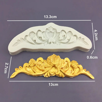 Silicone World DIY Baking Fondant Silicone Mold Handmade Sugar Flipping Cake Edge Decoration Mold Totem Gemstone Relief Mould
