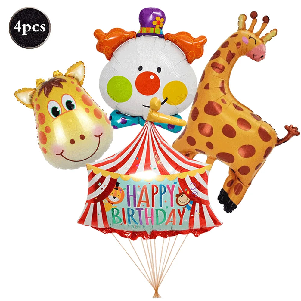 Giant Smiling Popcorn Clown Foil Balloon – Circus & Carnival Party Decoration