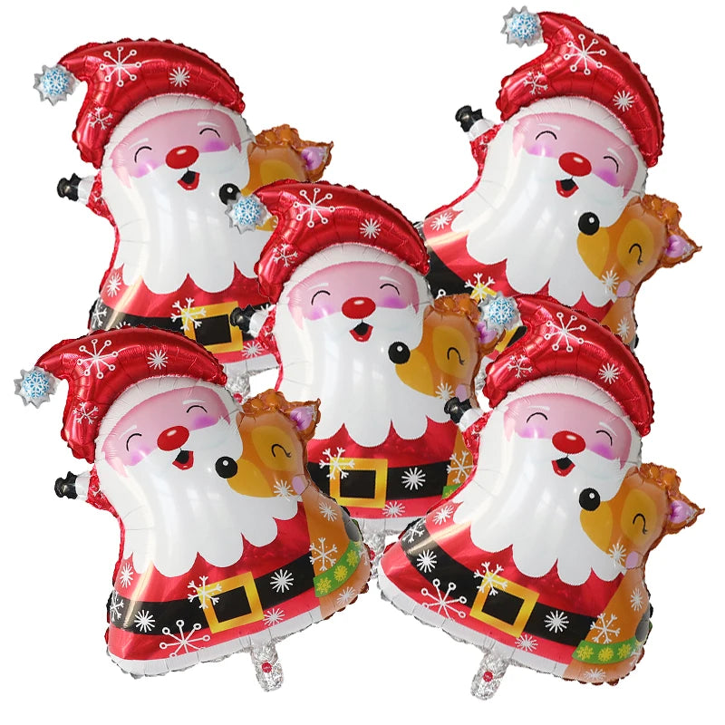 5pcs Christmas Foil Helium Balloon Santa Snowman Penguin Candy Merry Christmas Theme Party Decoration Air Globos Kids Gifts