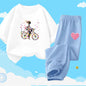 Teens Girls' 2-Piece Fashion Outfit: Princess Short Sleeve T-Shirt and Long Pants Tracksuit Set
