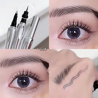 2Point Wild Eyebrow Pencil Long Lasting Easy To Grip Eyebrow Tattoo Waterproof Thin Liquid Lying Silkworm Brow Pen Korean Makeup