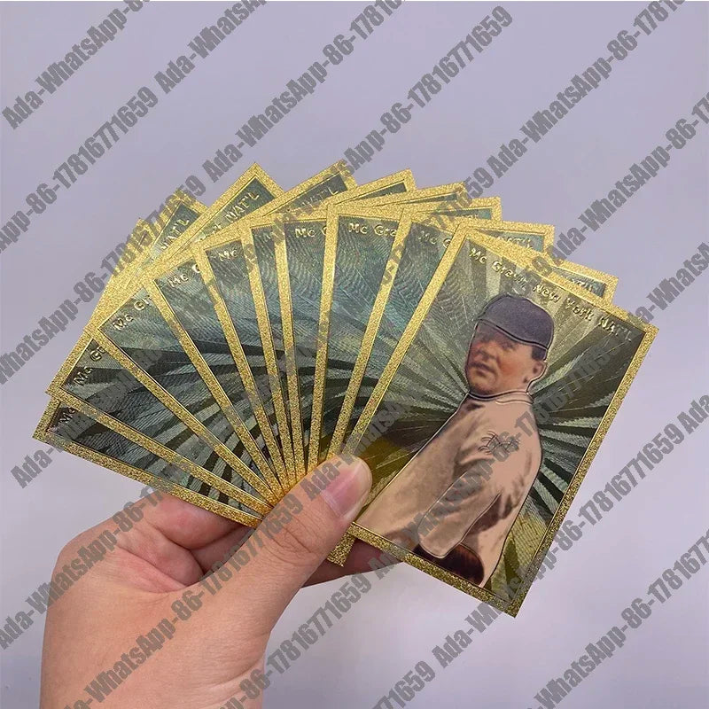 Classic 18 Types famous baseball player gold foil small cards for collection Gift and commemoration