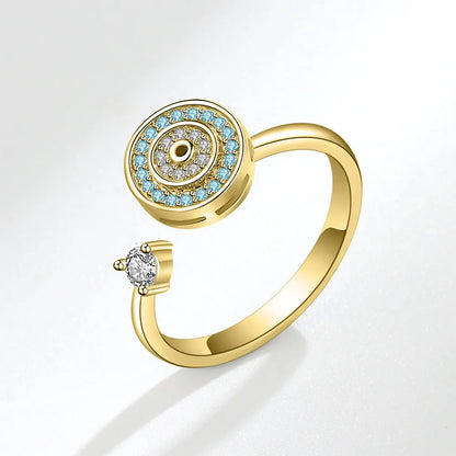 Fidget Spinner Ring Anxiety for Women Multiple Crystal Flower Eye Butterfly Animal Ring Rotate Anti Stress Wedding Jewerly