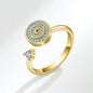 Fidget Spinner Ring Anxiety for Women Multiple Crystal Flower Eye Butterfly Animal Ring Rotate Anti Stress Wedding Jewerly