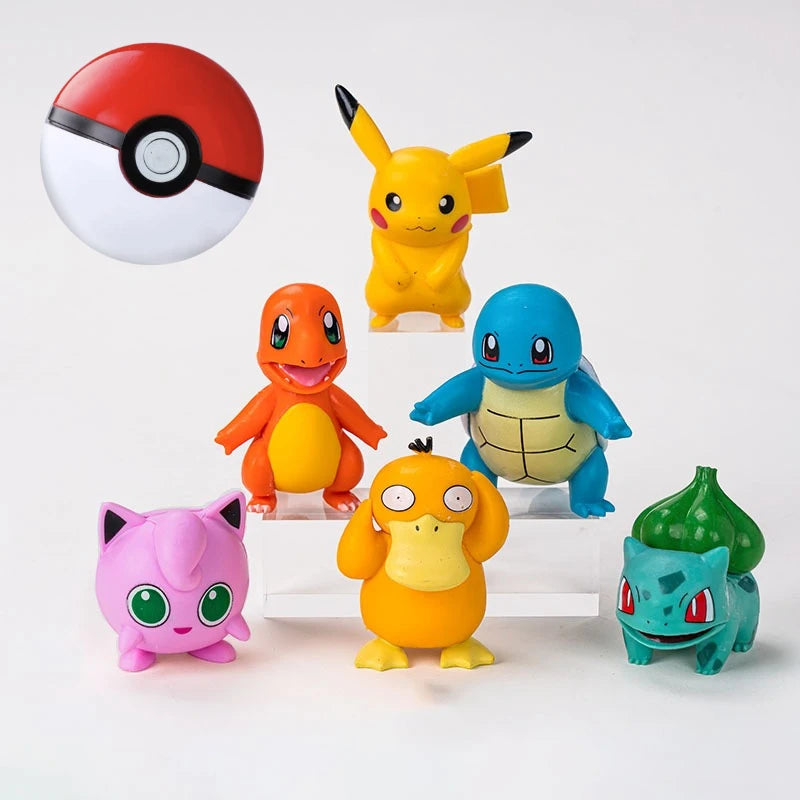 13‑Piece Pikachu Cake Topper Set – Cute Vinyl Anime Figures for Birthday Cake Decoration
